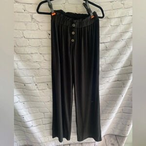 5/$20 Women’’s Joe B High Waisted Wide Leg Ribbed Trouser Leggings Medium‎ Black